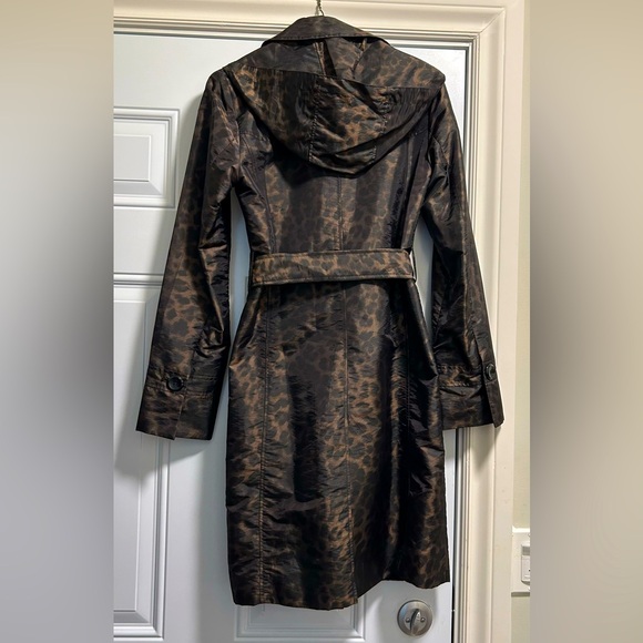 ELLEN TRACY leopard animal trench raincoat XS - Picture 1 of 5